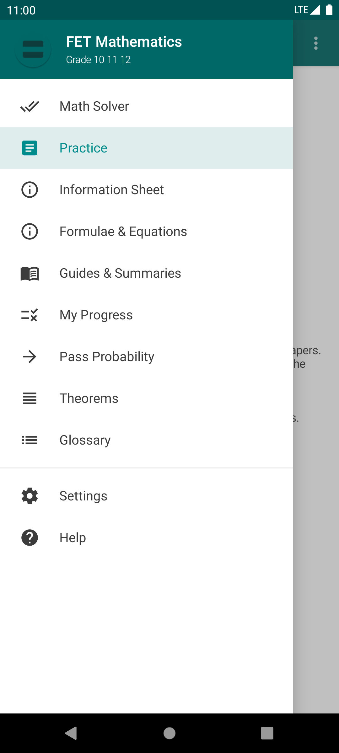 FET Mathematics Navigation